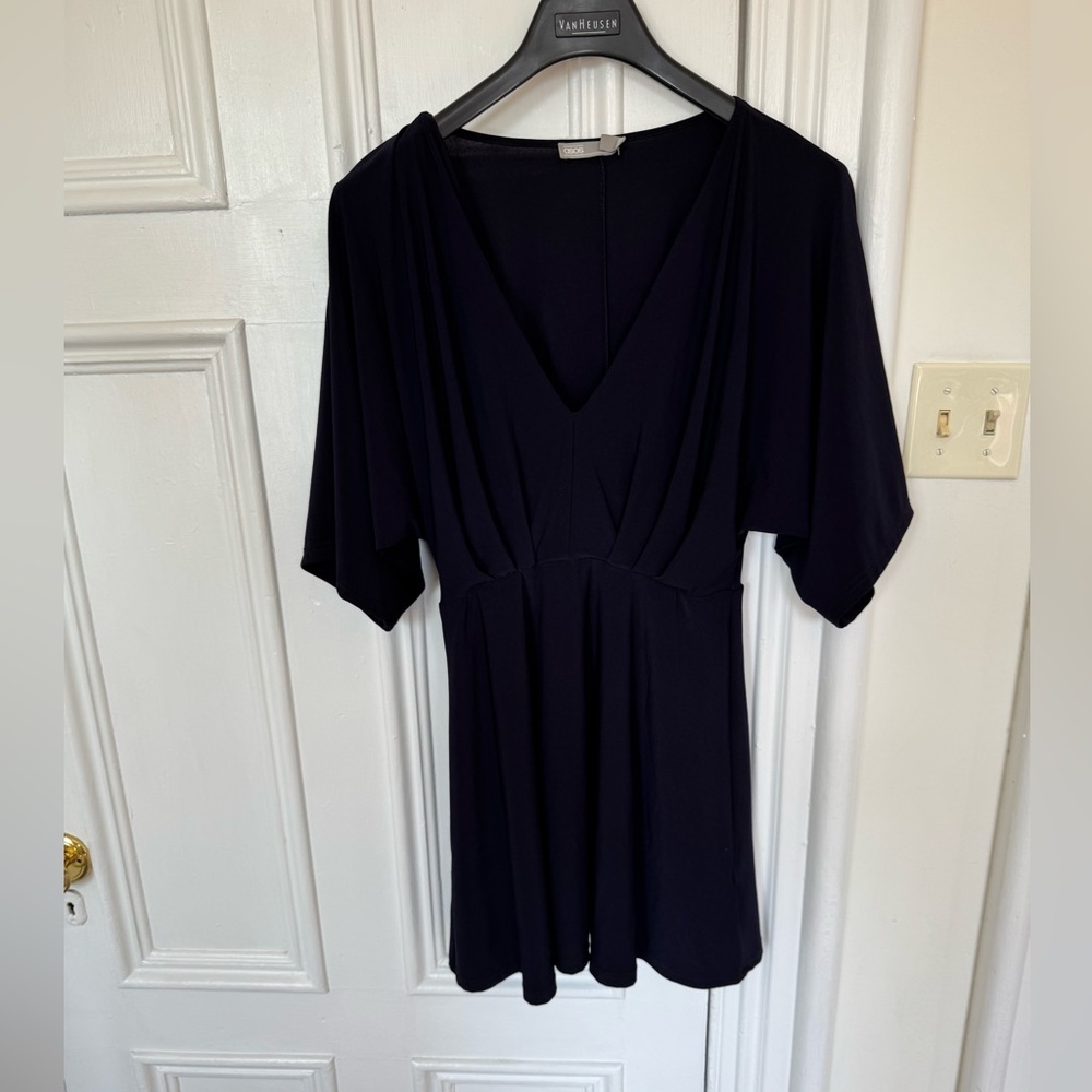 Dolman Sleeve Mini Dress With Deep V